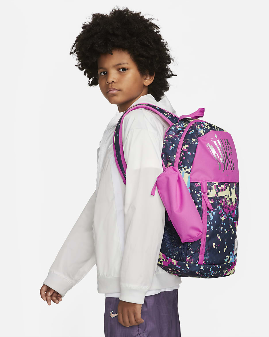 Nike Kids' Printed Backpack (20L) - Active Fuchsia/Active Fuchsia/Metallic Silver