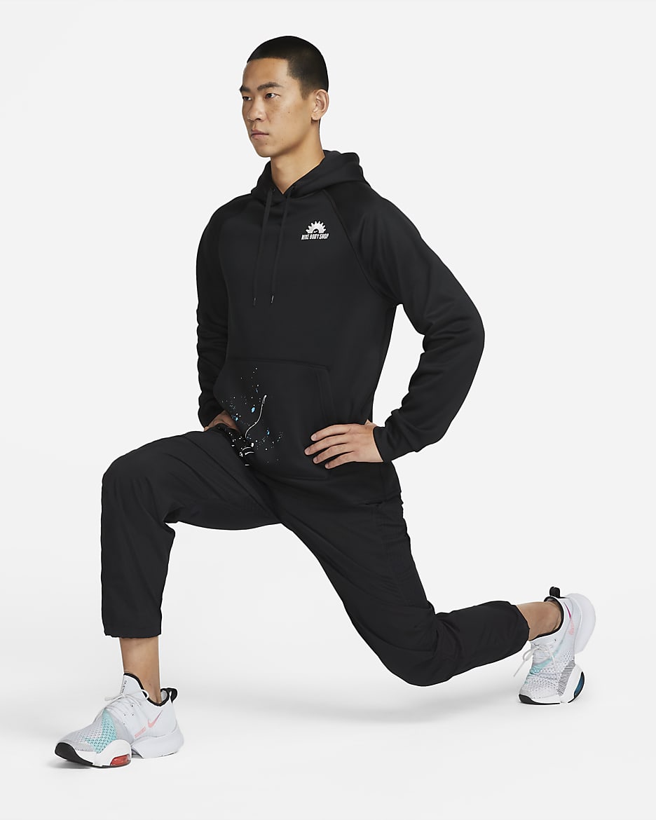 Nike Therma-FIT Men's Fleece Fitness Top - Black/Summit White