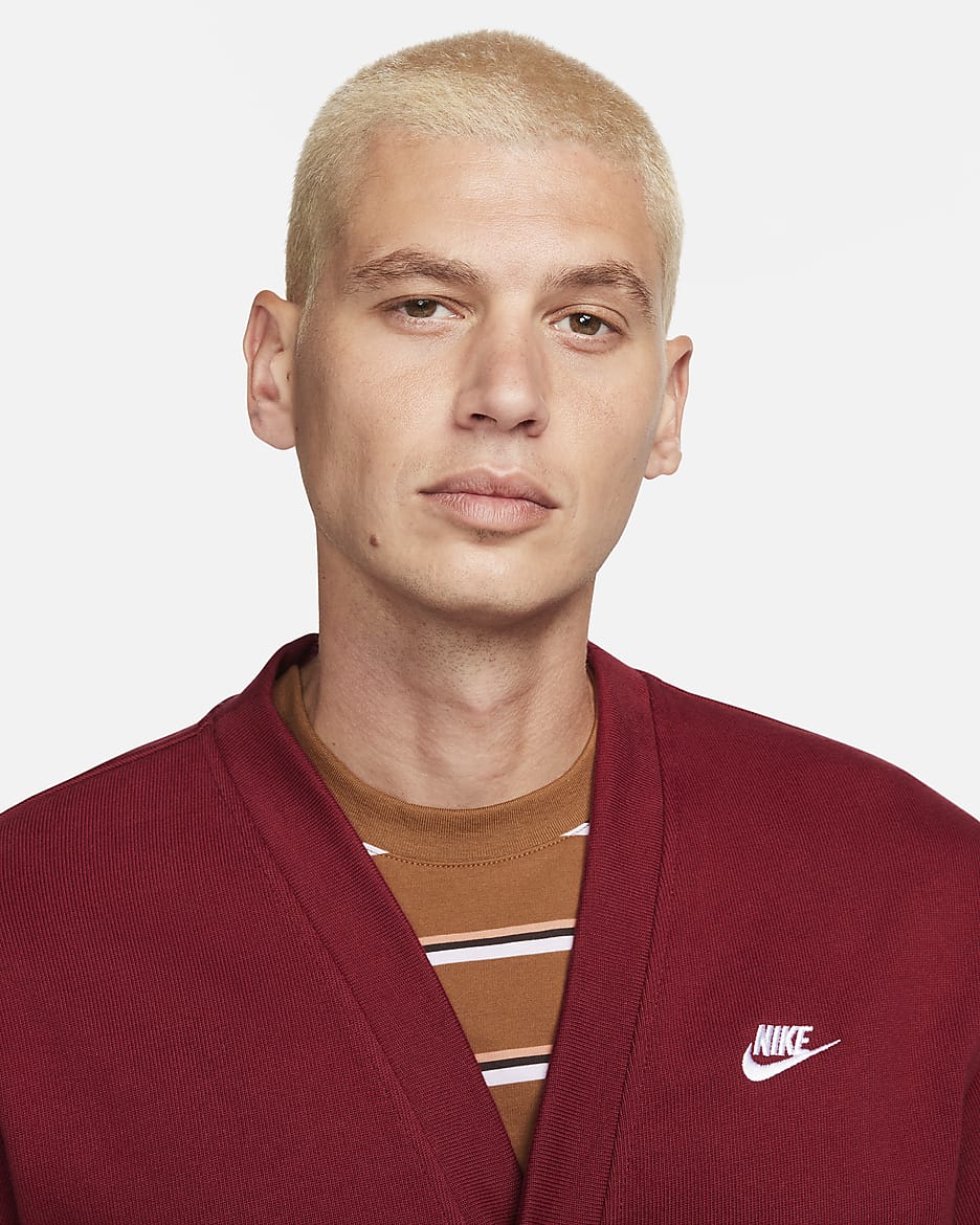 Nike Club strikket fairway-cardigan til herre - Team Red/Hvit