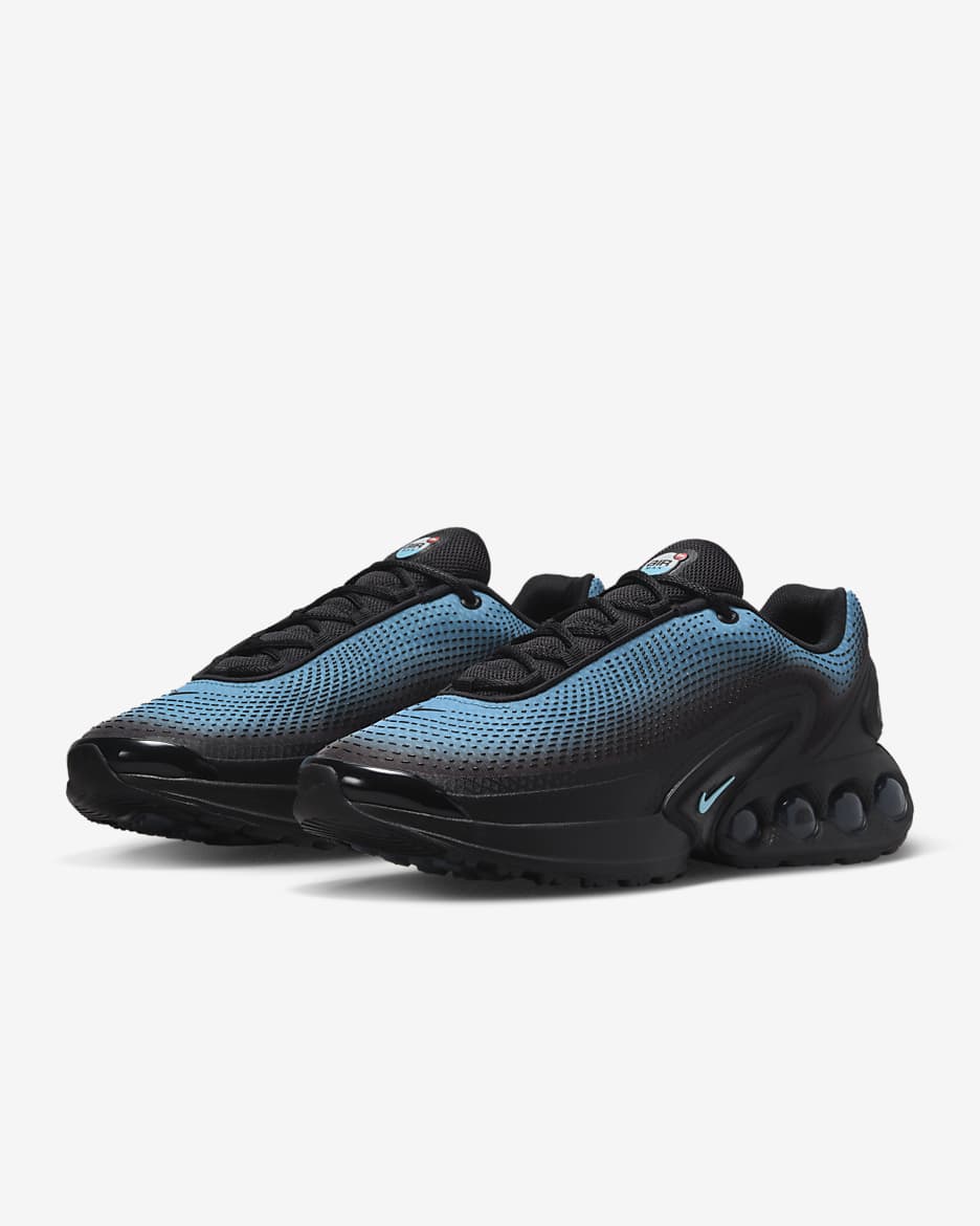 Tenis Nike Air Max Dn - Negro/Gris azulado/Rojo cometa/Azul báltico