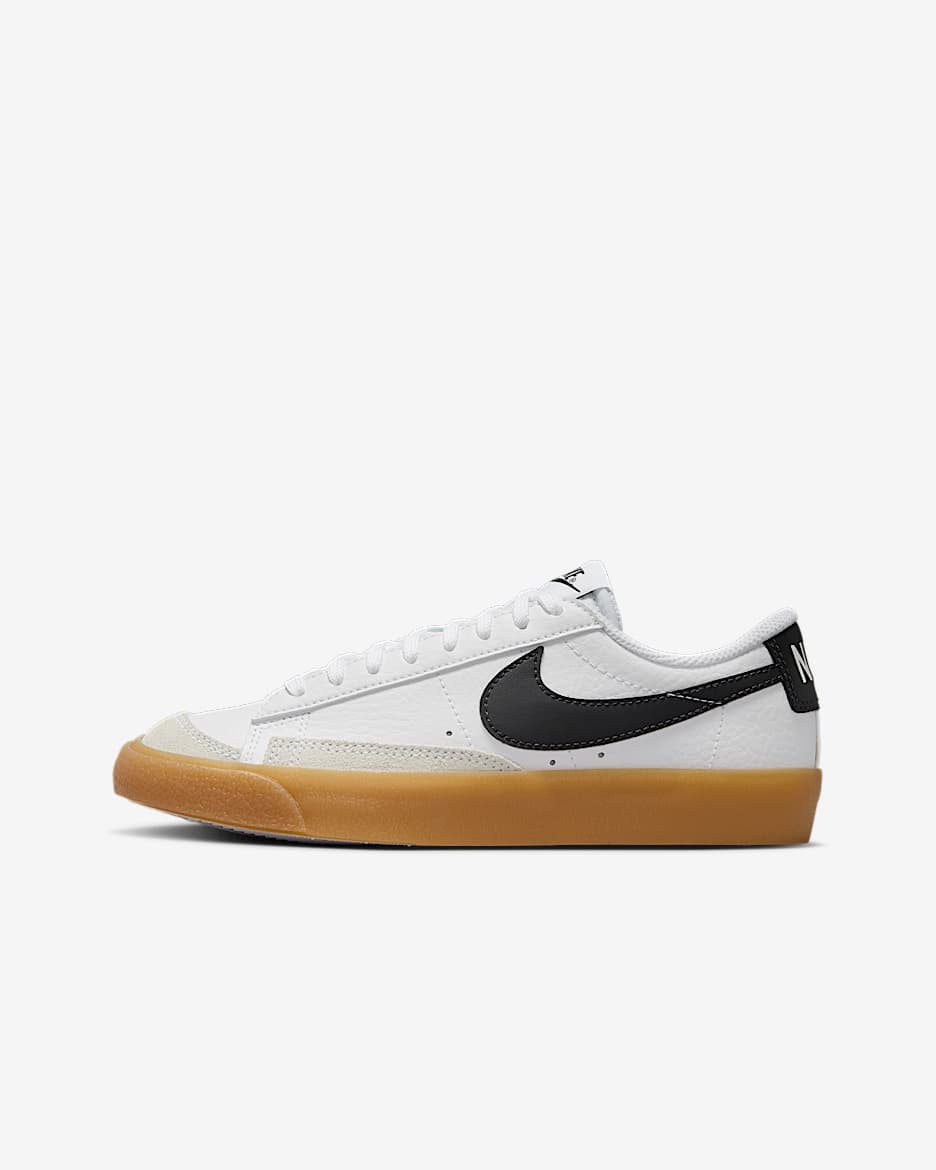 Tenis para niños grandes Nike Blazer Low '77 - Blanco/Marrón claro goma/Antracita