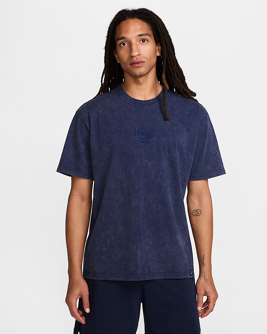 Playera de fútbol Nike para hombre Paris Saint-Germain Premium Essentials - Azul marino medianoche