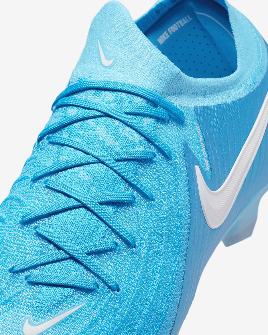 Nike Phantom GX 2 Elite FG Low-Top-Fußballschuh - Blue Fury/Weiß