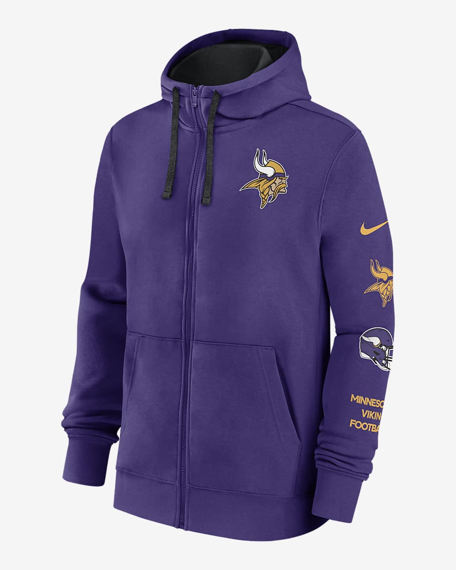 Minnesota Vikings Club Men's Nike NFL Full-Zip Hoodie - Purple