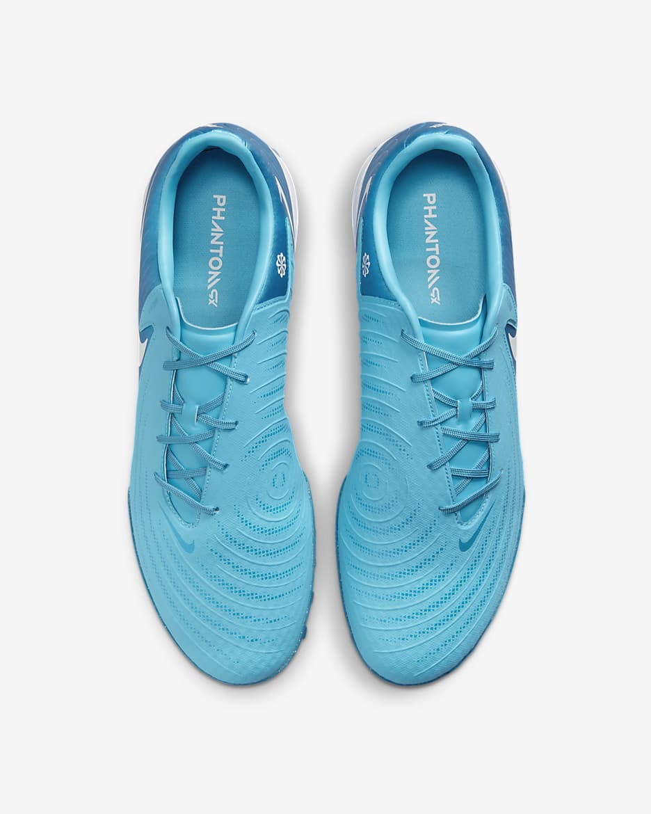 Ποδοσφαιρικά παπούτσια χαμηλού προφίλ TF Nike Phantom GX 2 Academy - Blue Fury/Λευκό