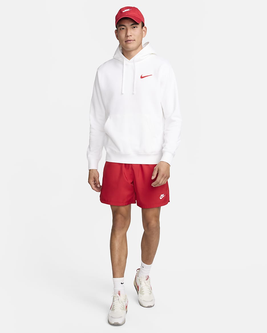 Nike Sportswear Men's Pullover Hoodie - White/University Red