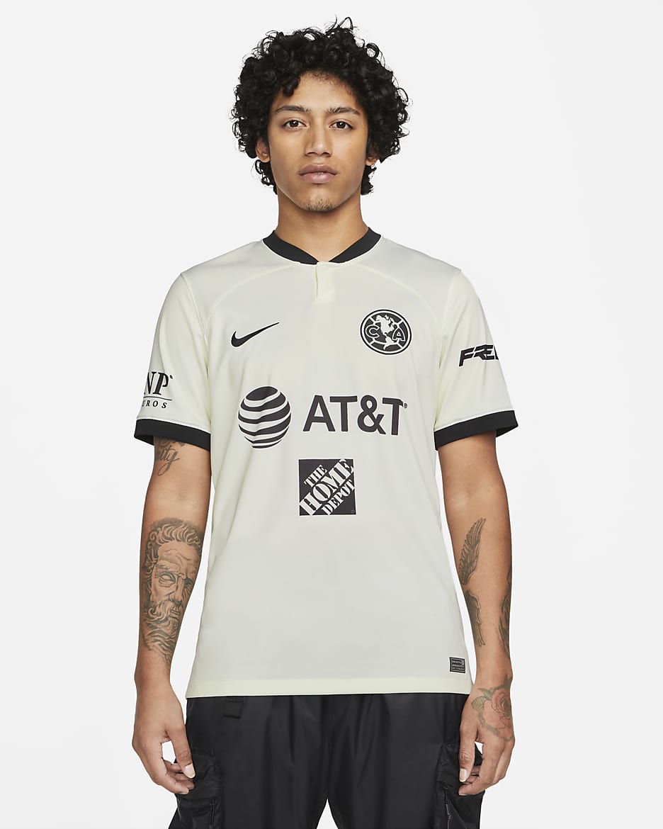 Club América 2022/23 Stadium Third Nike Dri-FIT Fußballtrikot - Sail/Schwarz/Schwarz