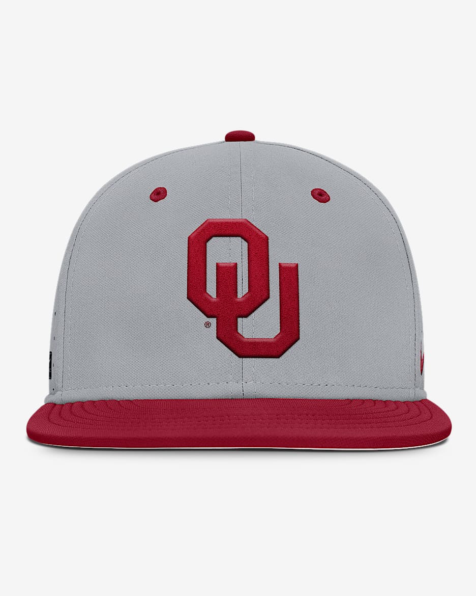 Gorra universitaria Nike Dri-FIT ajustada para hombre Oklahoma Sooners Dugout True - Gris