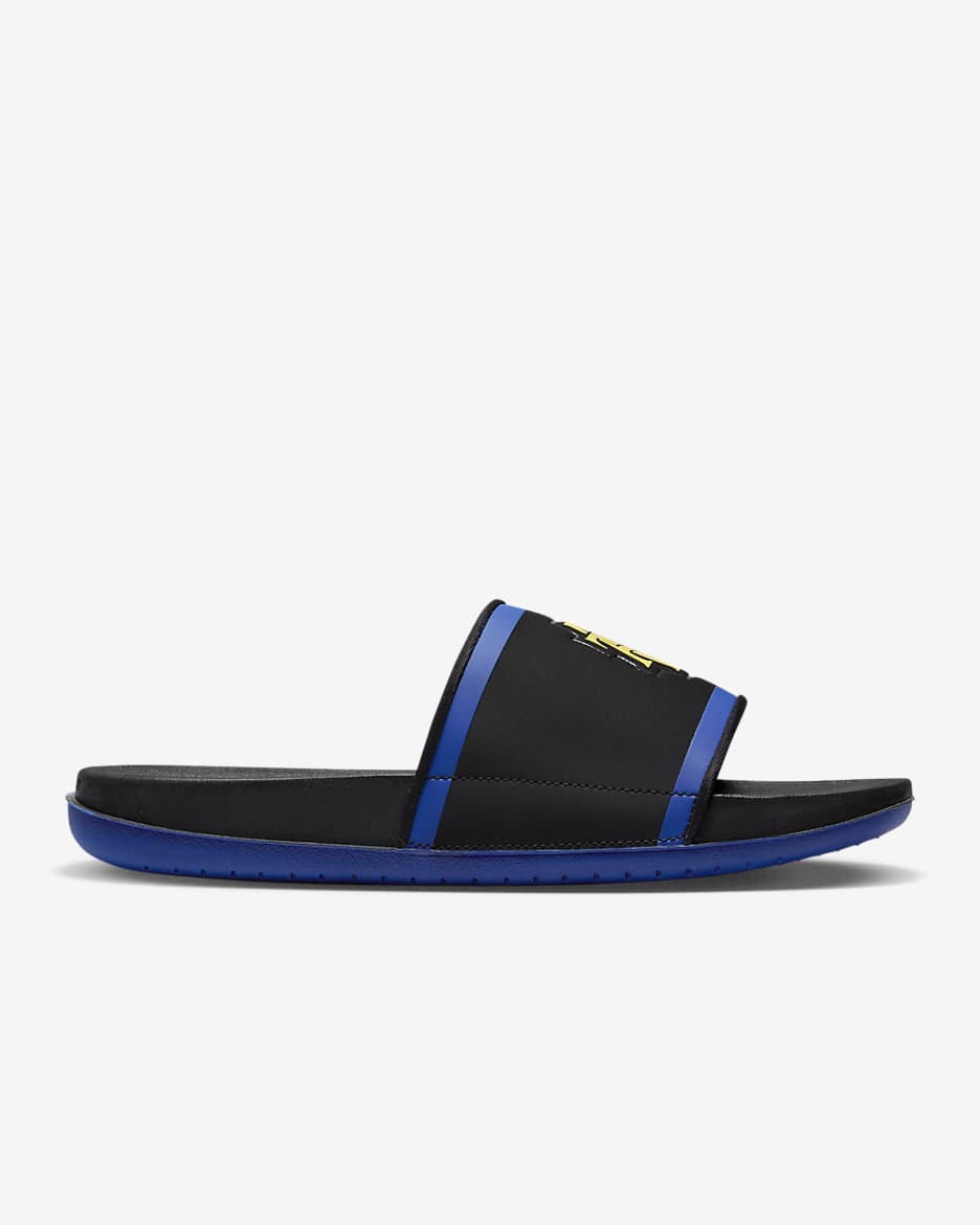 North Carolina A&T Nike College Offcourt Slide - Black/Sport Royal/Varsity Maize