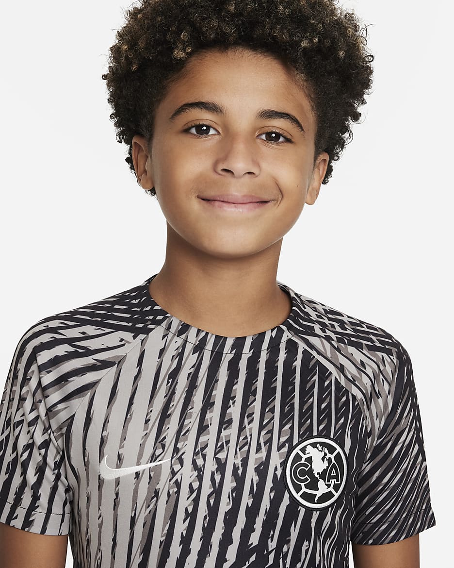 Club América Big Kids' Nike Dri-FIT Pre-Match Soccer Top - Black/Sail