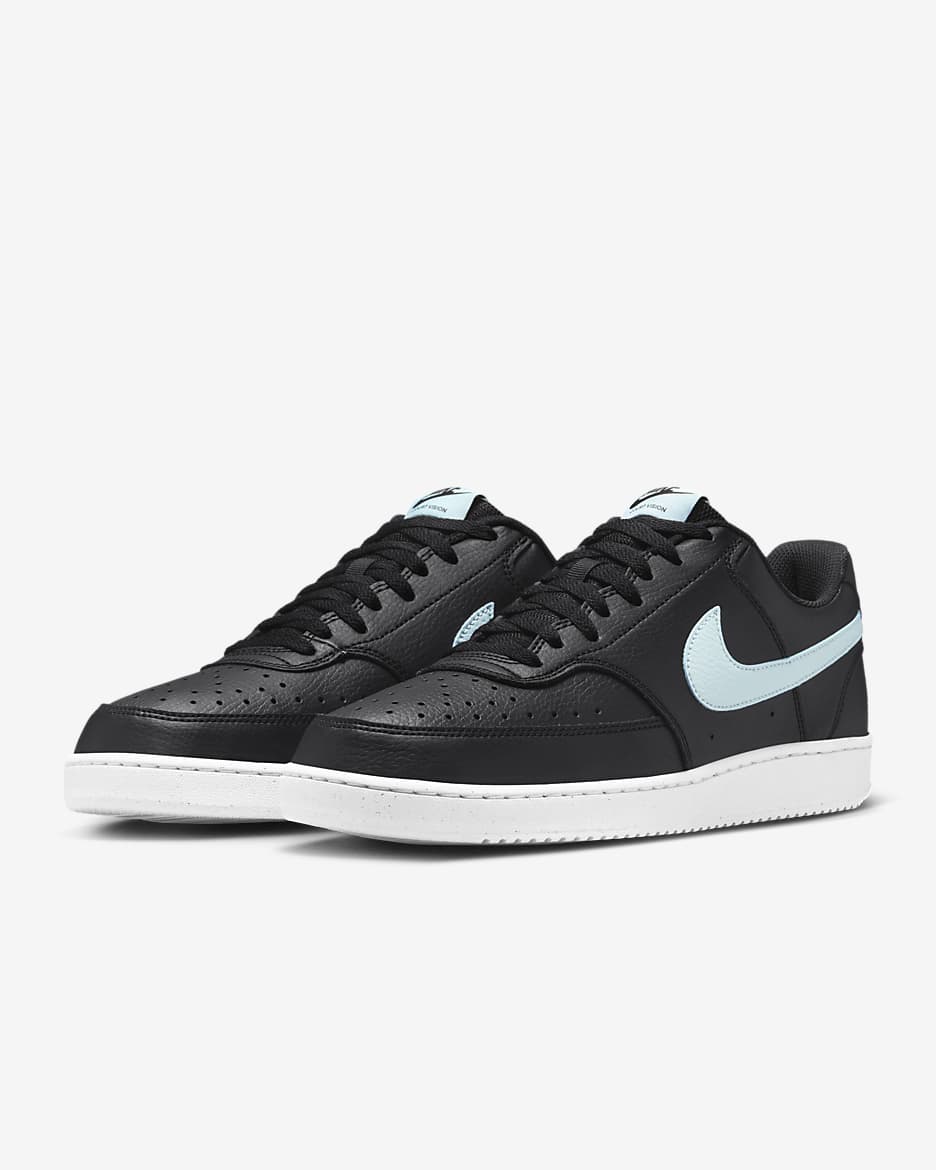 Nike Court Vision Low Next Nature Men's Shoes - Black/White/Glacier Blue