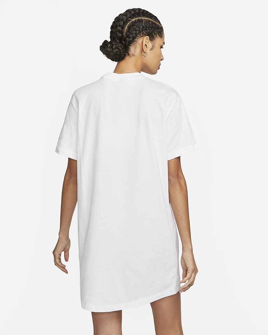 Robe t-shirt oversize Nike Sportswear Chill Knit pour femme - Blanc/Noir