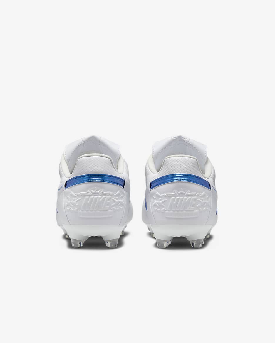 Nike Premier 3 FG lav fotballsko - Hvit/Signal Blue