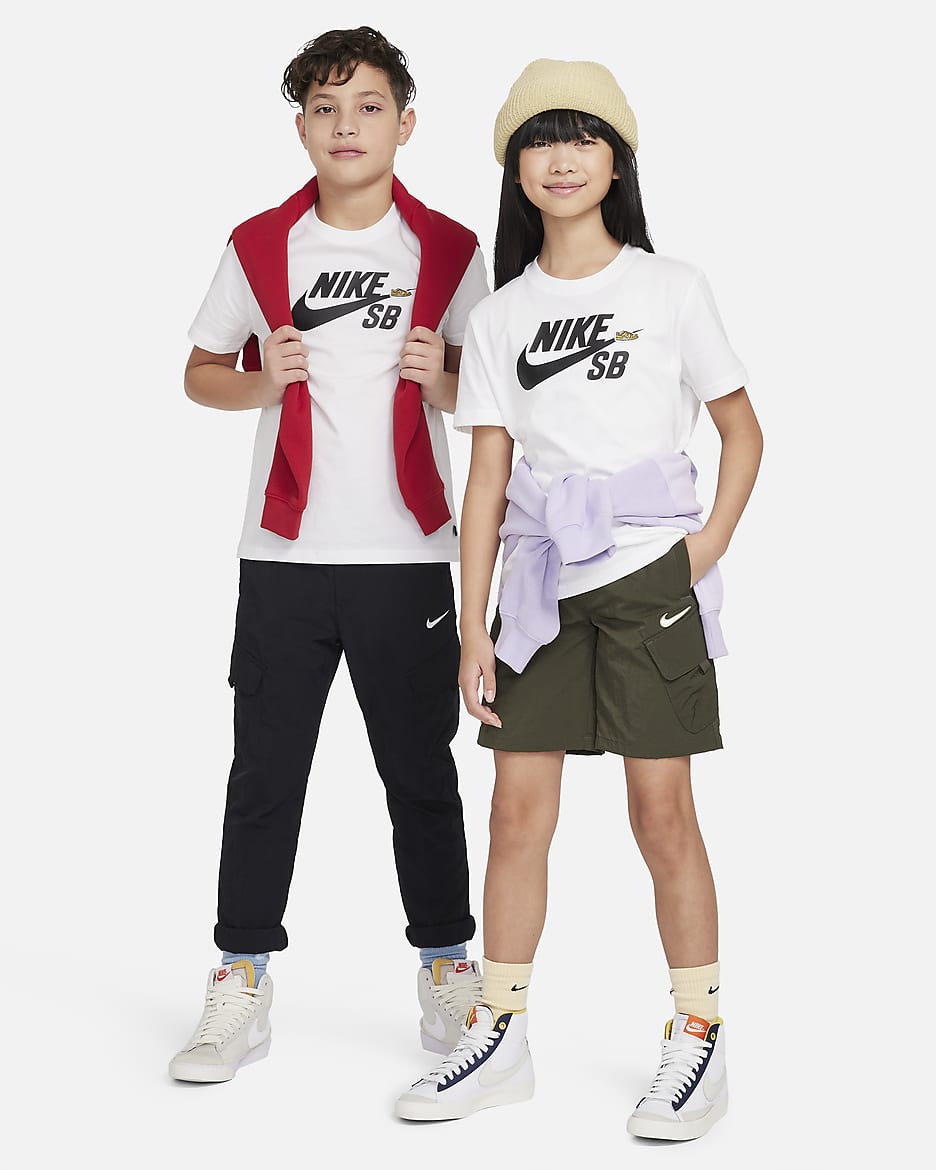 Nike SB Older Kids' T-Shirt - White