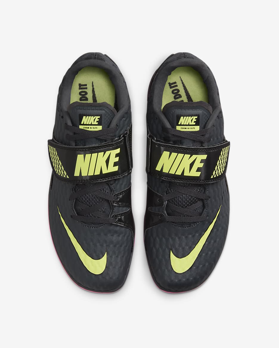 Nike High Jump Elite Track & Field Jumping Spikes - Anthracite/Black/Light Lemon Twist/Fierce Pink