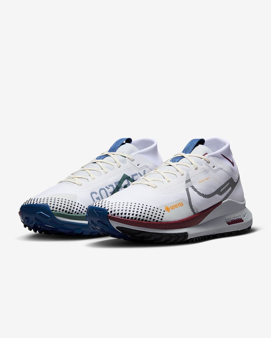 Vandafvisende Nike Pegasus Trail 4 GORE-TEX-trailløbesko til mænd - hvid/Cedar/Court Blue/sort