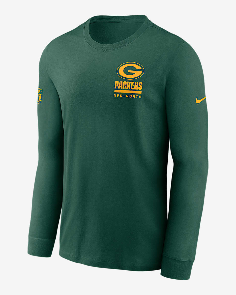 Green Bay Packers Sideline Team Issue Men's Nike Dri-FIT NFL Long-Sleeve T-Shirt - Green
