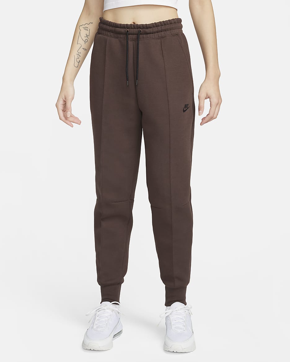 Nike Sportswear Tech Fleece Pantalons jogger de cintura mitjana - Dona - Baroque Brown/Negre