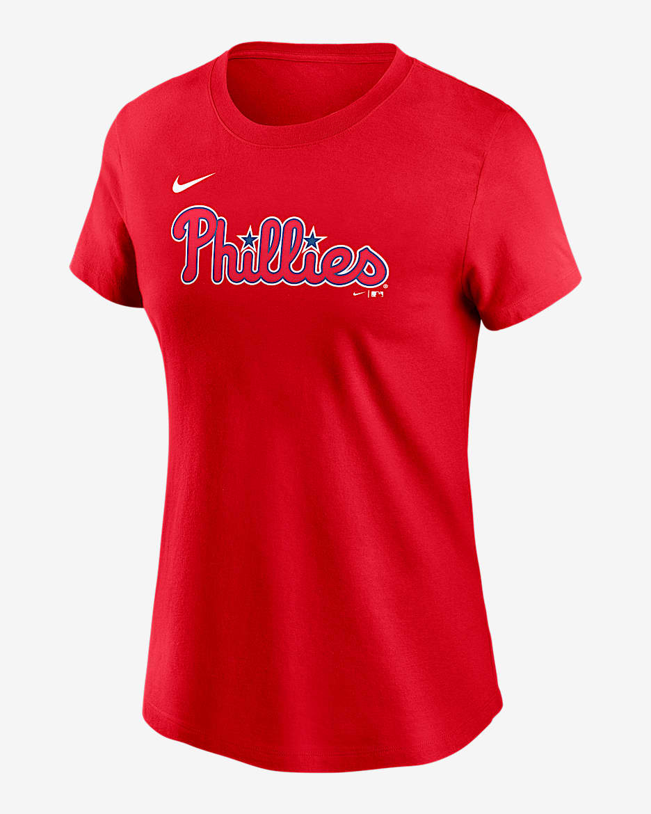 Playera Nike de la MLB para mujer Bryce Harper Philadelphia Phillies Fuse - Rojo