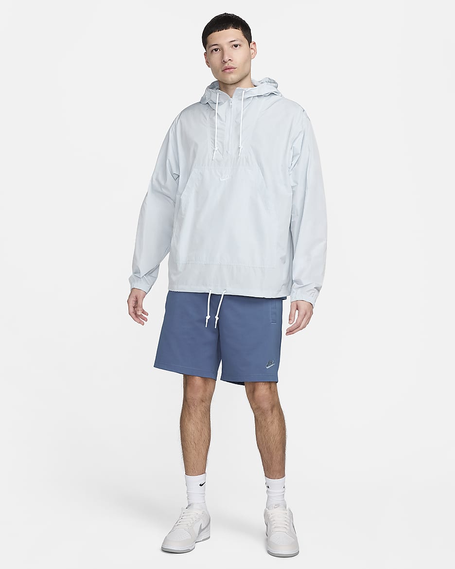 Chamarra tipo anorak Marina para hombre Nike Club - Platino puro/Blanco