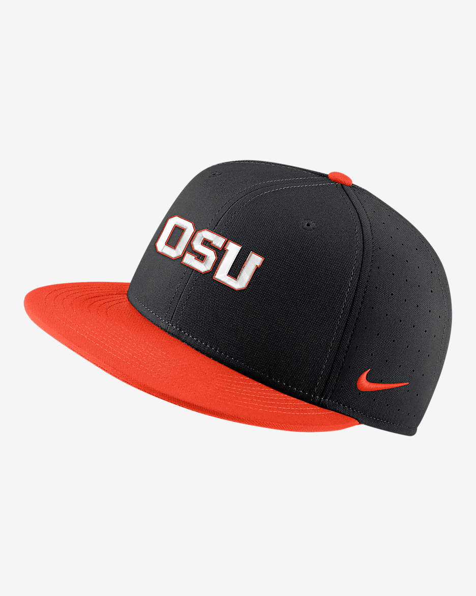 Oregon State Nike College Fitted Baseball Hat - Black