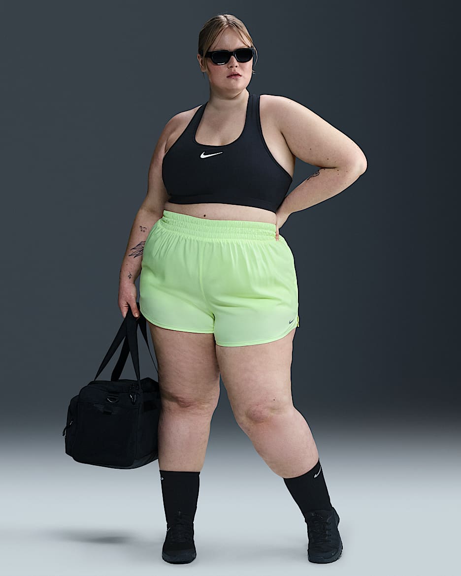 Nike Dri-FIT One Women's High-Waisted 3" 2-in-1 Shorts (Plus Size) - Barely Volt