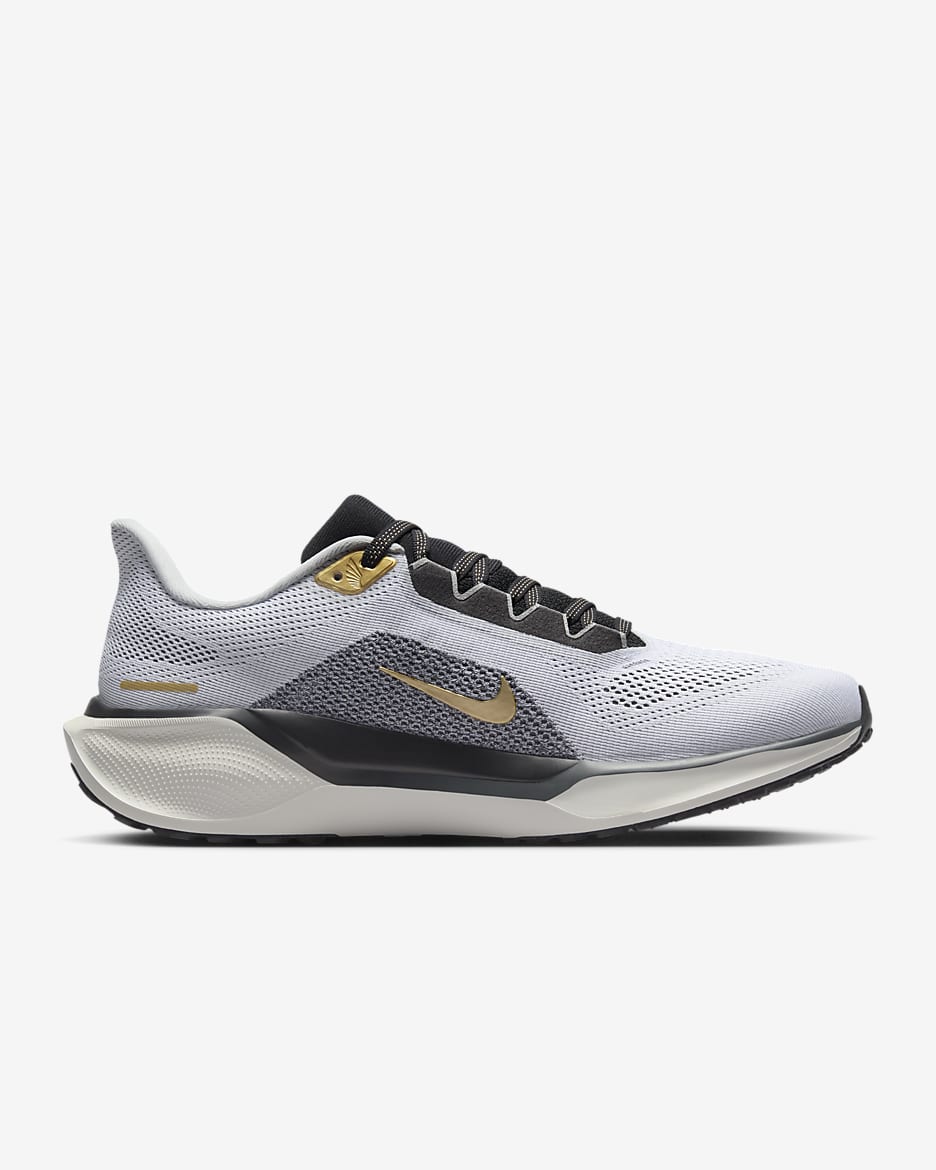 Nike Zoom Pegasus 41 Men's Road-Running Shoes - White/Metallic Gold/Light Smoke Grey/Black