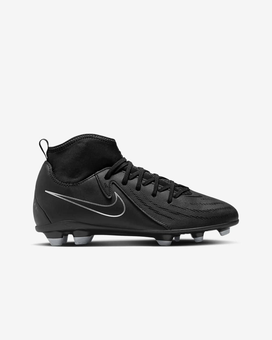 Nike Jr. Phantom Luna 2 Club Younger/Older Kids' MG High-Top Football Boot - Black/Black