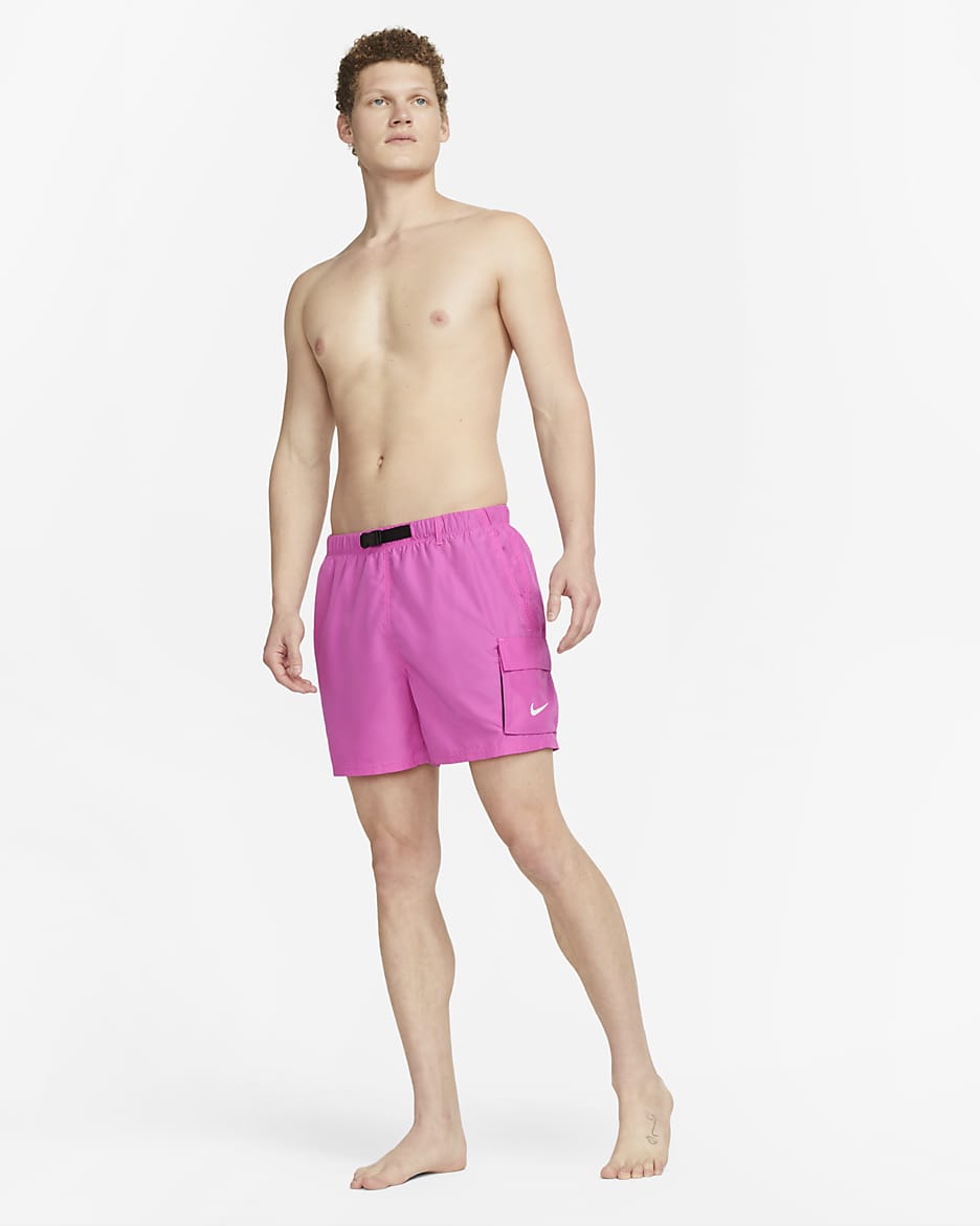 Nike Men's 5" Belted Packable Swim Trunks - Active Fuchsia