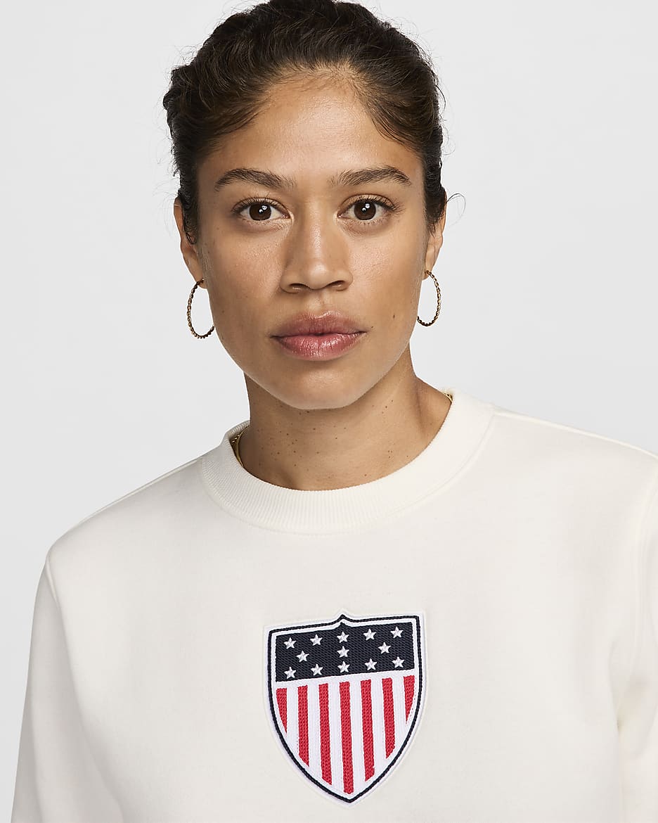 Sweat à col ras-du-cou Nike Team USA Phoenix Fleece pour femme - Sail/Dark Obsidian