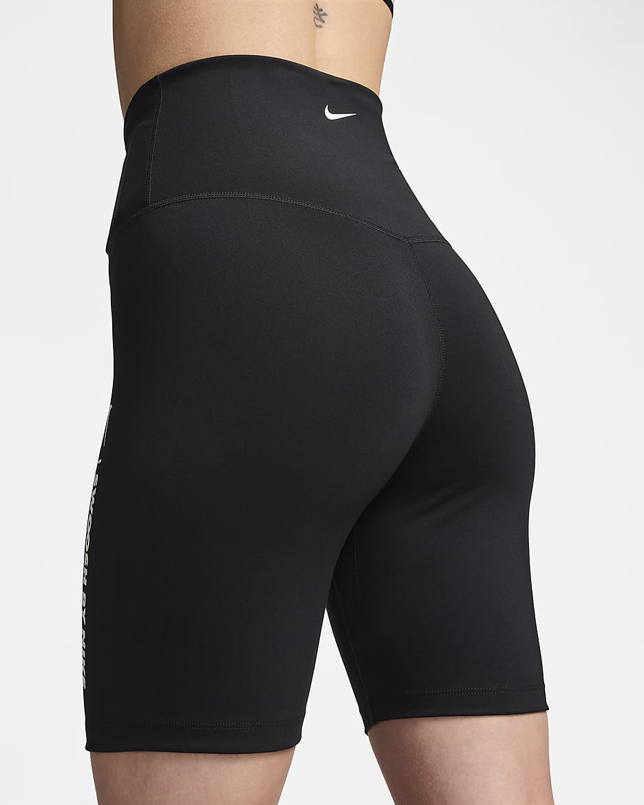 Nike One sykkelshorts med høyt liv til dame (18 cm) - Svart/Sail