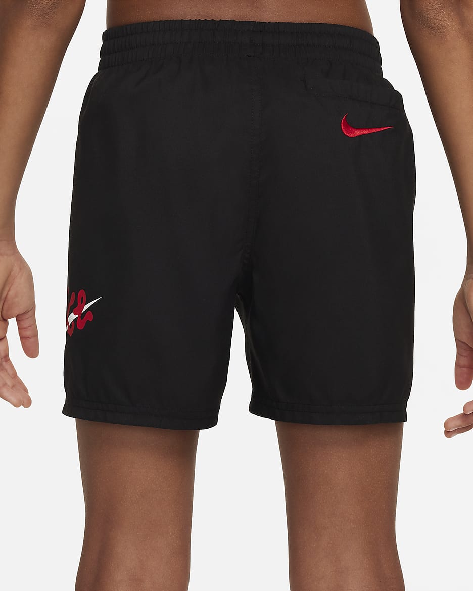 Shorts de vóleibol de 10 cm para niño talla grande Nike Swim Scribble - Negro