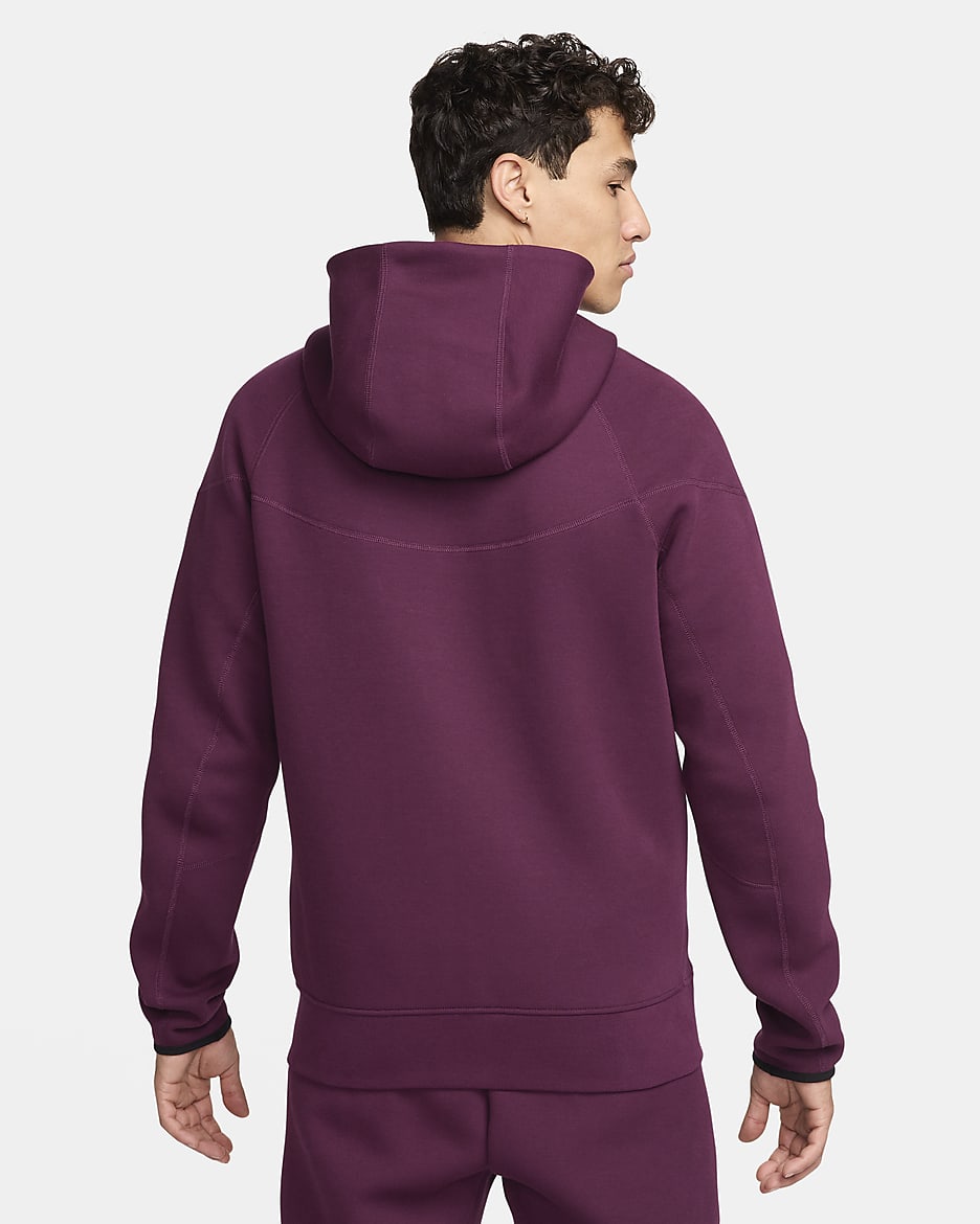 Paris Saint-Germain Tech Fleece Windrunner Nike Soccer hosszú cipzáras, kapucnis férfipulóver - Bordeaux/Guava Ice