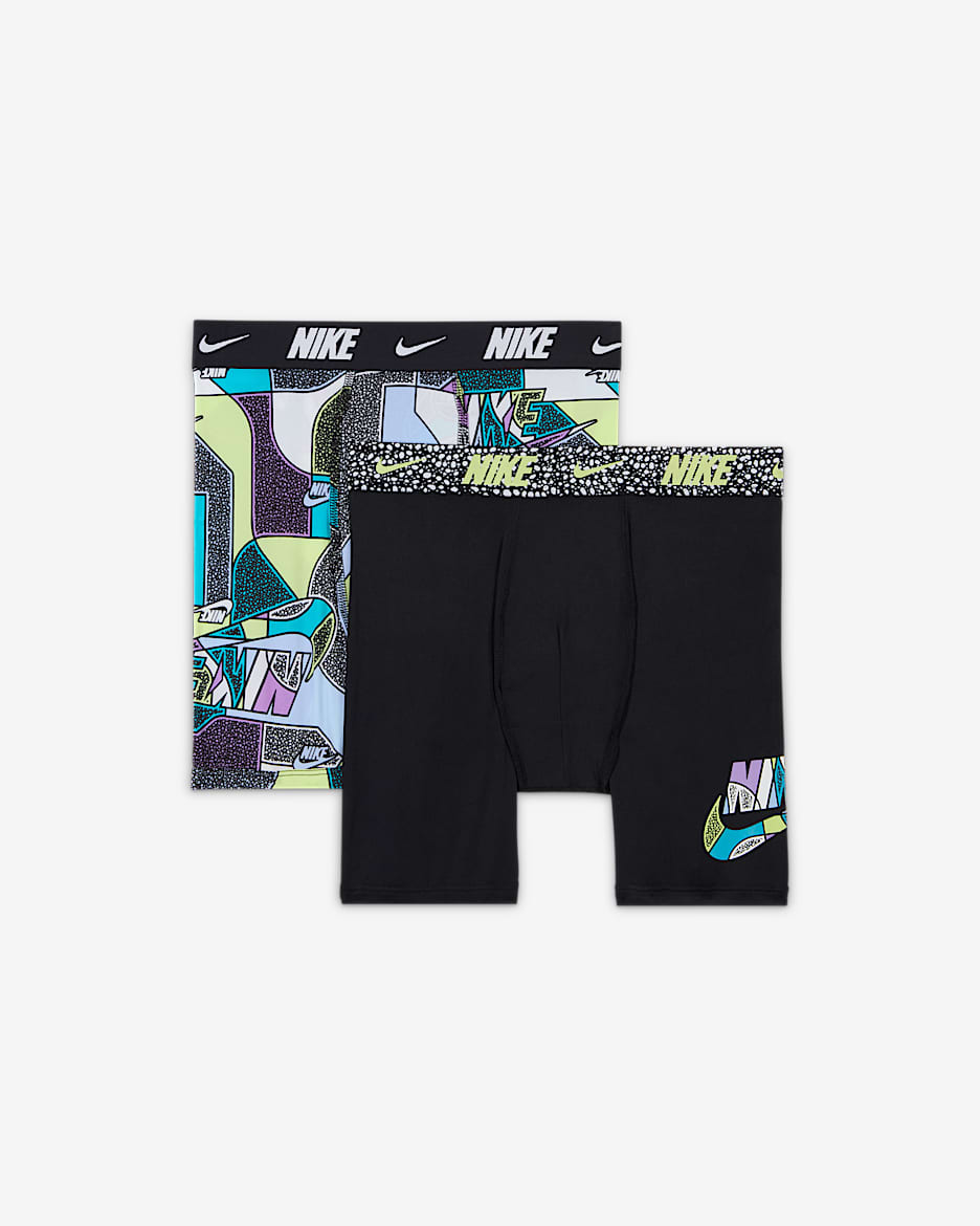 Nike Dri-FIT Big Kids' Printed Long Boxer Briefs (2-Pack) - Multi-Color