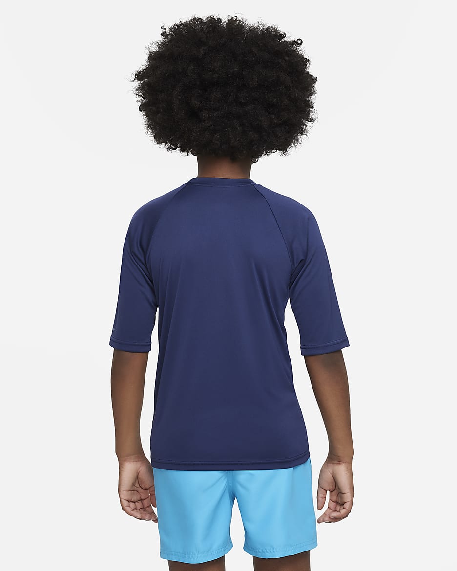 Camiseta Hydroguard de manga corta para niño talla grande Nike Dri-FIT - Azul marino medianoche