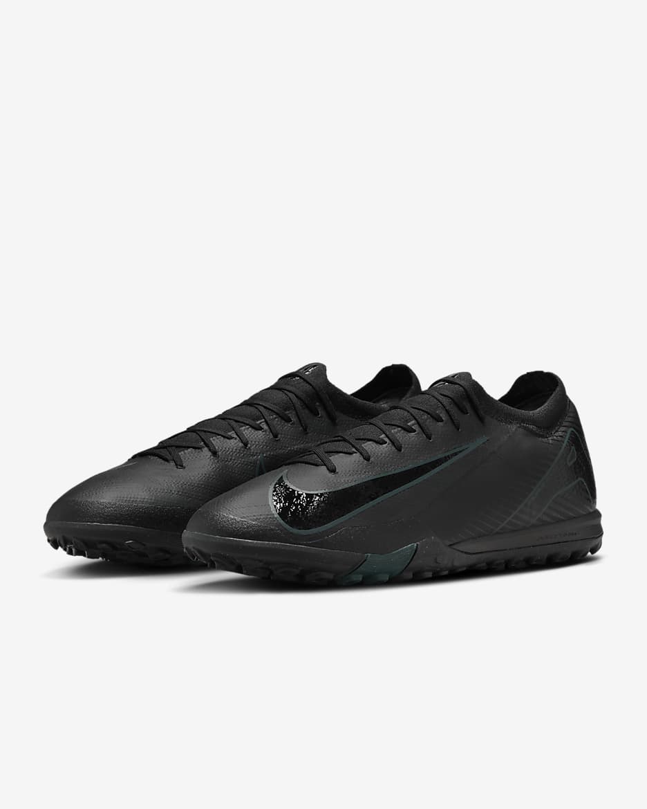 Nike Mercurial Vapor 16 Pro Botes de futbol de perfil baix per a moqueta-turf - Negre/Deep Jungle/Negre