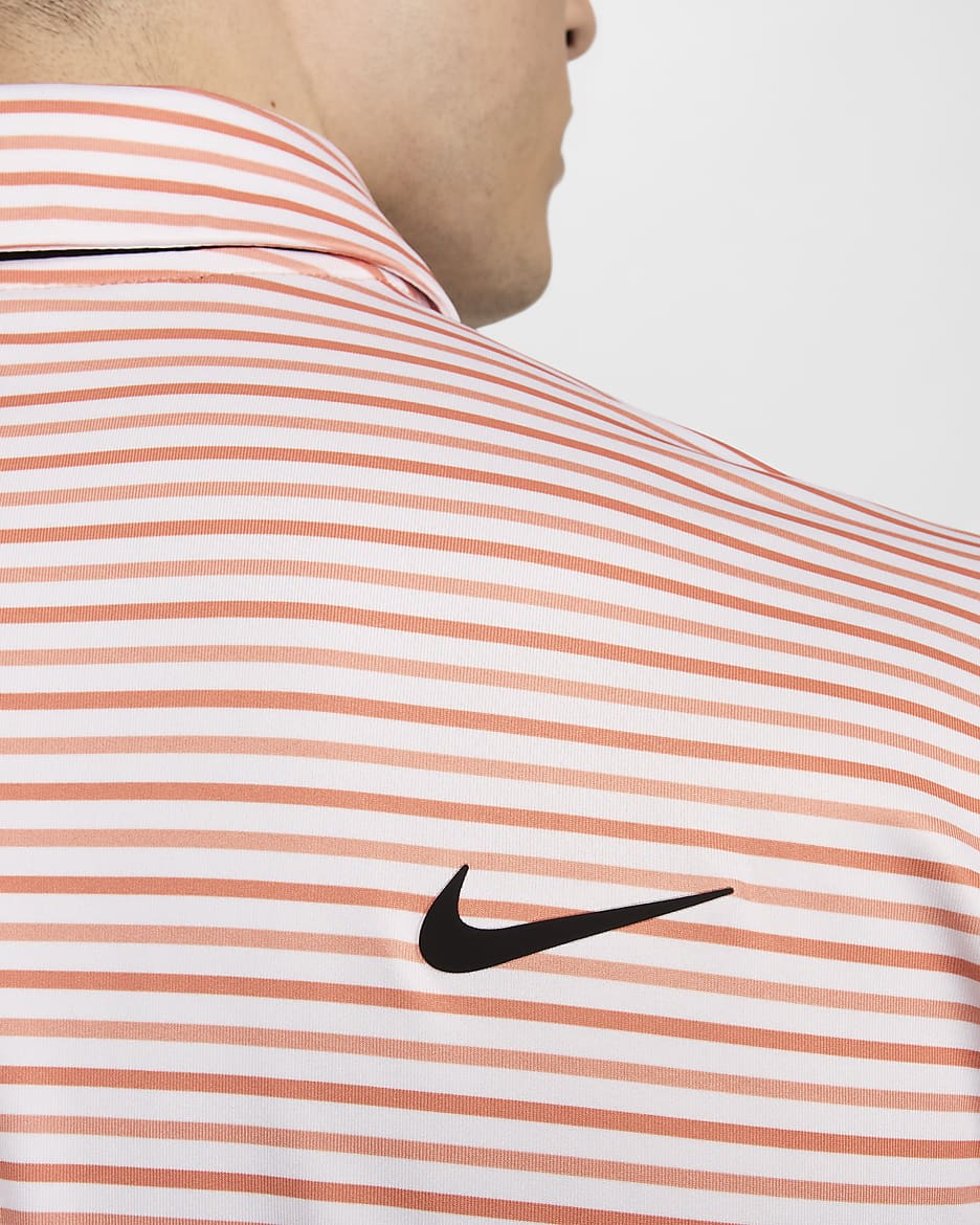 Nike Tour Men's Dri-FIT Striped Golf Polo - Madder Root/Black