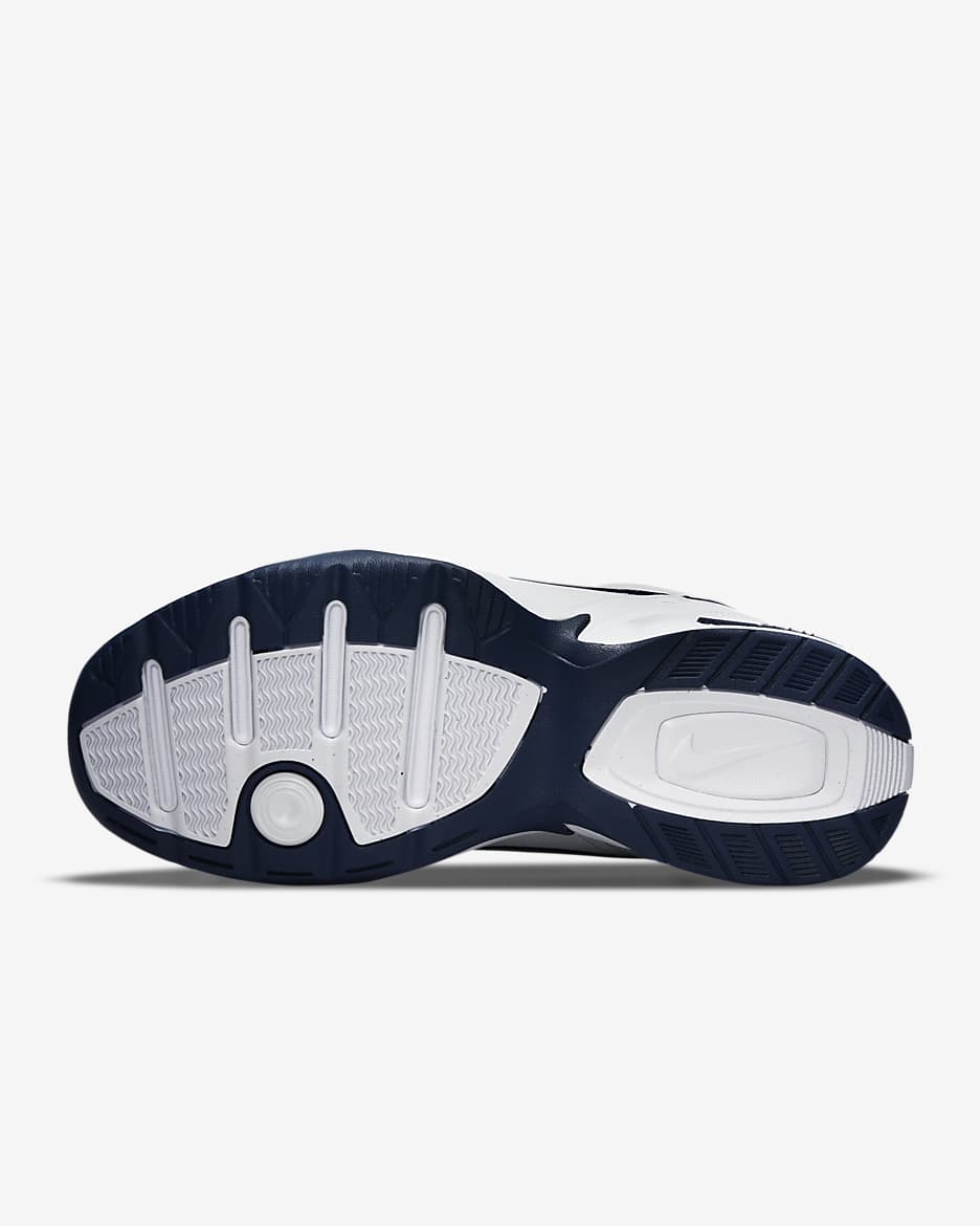 Nike Air Monarch IV Men's Workout Shoes (Extra Wide) - White/Midnight Navy/White/Metallic Silver