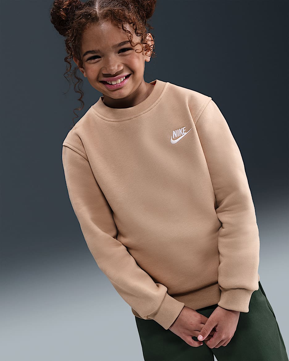 Sweat Nike Sportswear Club Fleece pour ado - Hemp/Blanc
