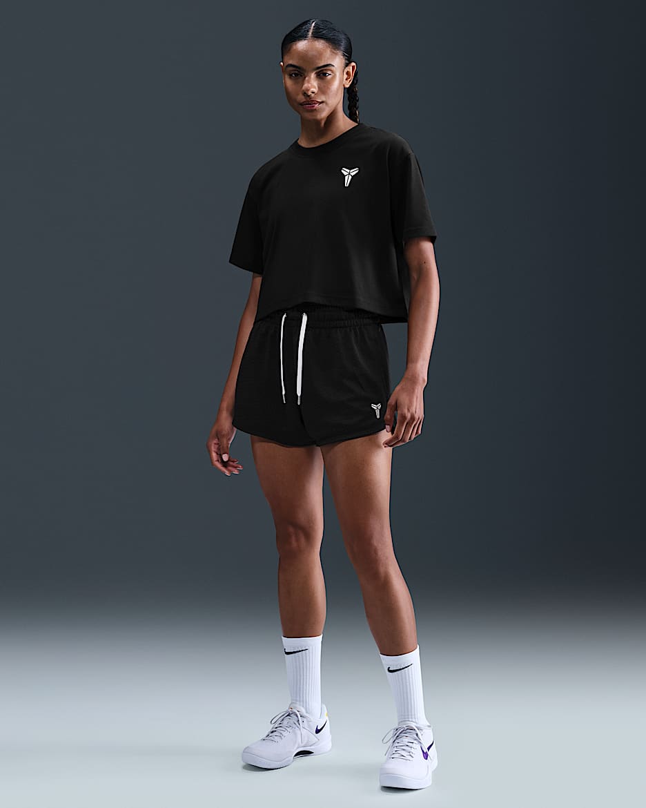 Shorts de básquetbol de malla para mujer Kobe - Negro/Duna