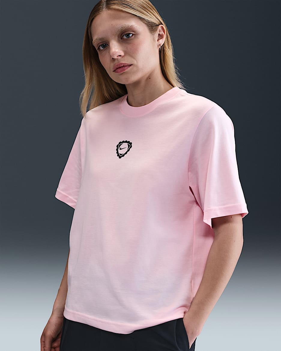 Γυναικείο T-Shirt Nike Sportswear - Pink Foam/Μαύρο