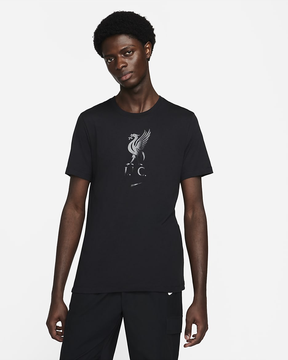 Liverpool F.C. Men's Football T-Shirt - Black/Black