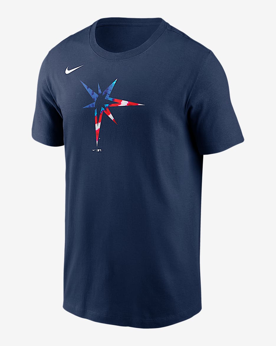 Playera Nike de la MLB para hombre Tampa Bay Rays Americana - Azul marino