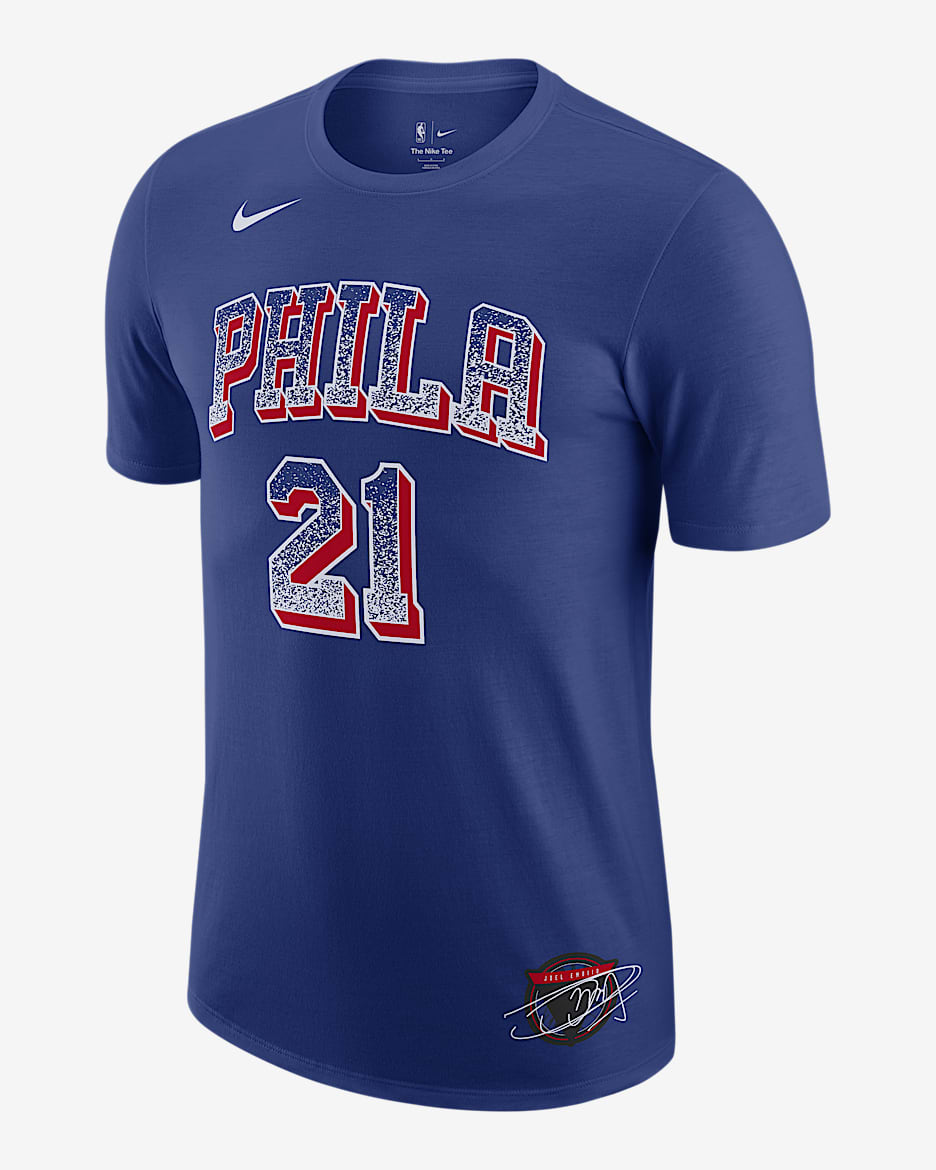 Playera Nike de la NBA para hombre Joel Embiid Philadelphia 76ers Select Series - Azul enérgico