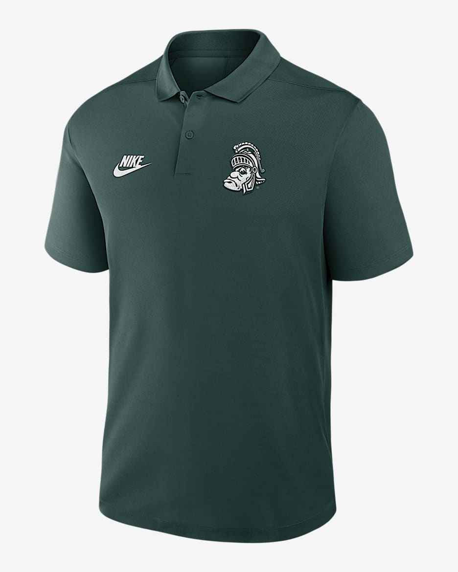 Polo universitario Nike Dri-FIT para hombre Michigan State Spartans Primetime Victory Legacy Vault Logo - Verde pro