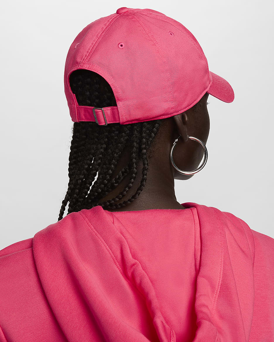 Casquette délavée souple Futura Nike Club pour enfant - Aster Pink/Blanc