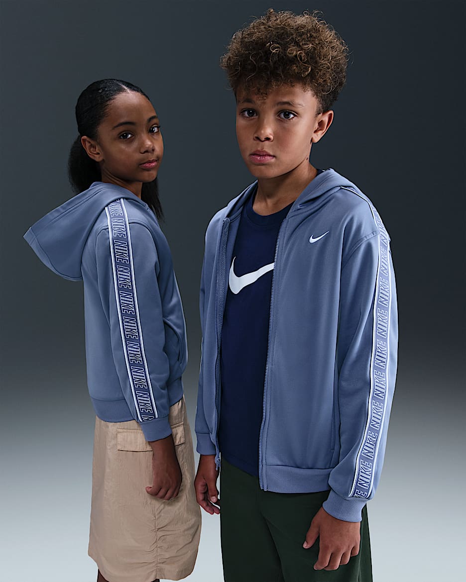Sweat à capuche entièrement zippé Nike Sportswear Club pour ado - World Indigo/World Indigo/World Indigo/Blanc