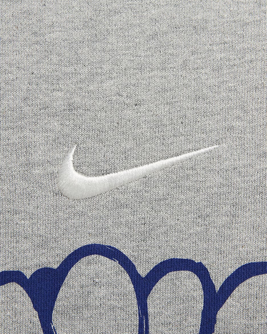 Nike Solo Swoosh Men's Fleece Hoodie - Dark Grey Heather/Sail