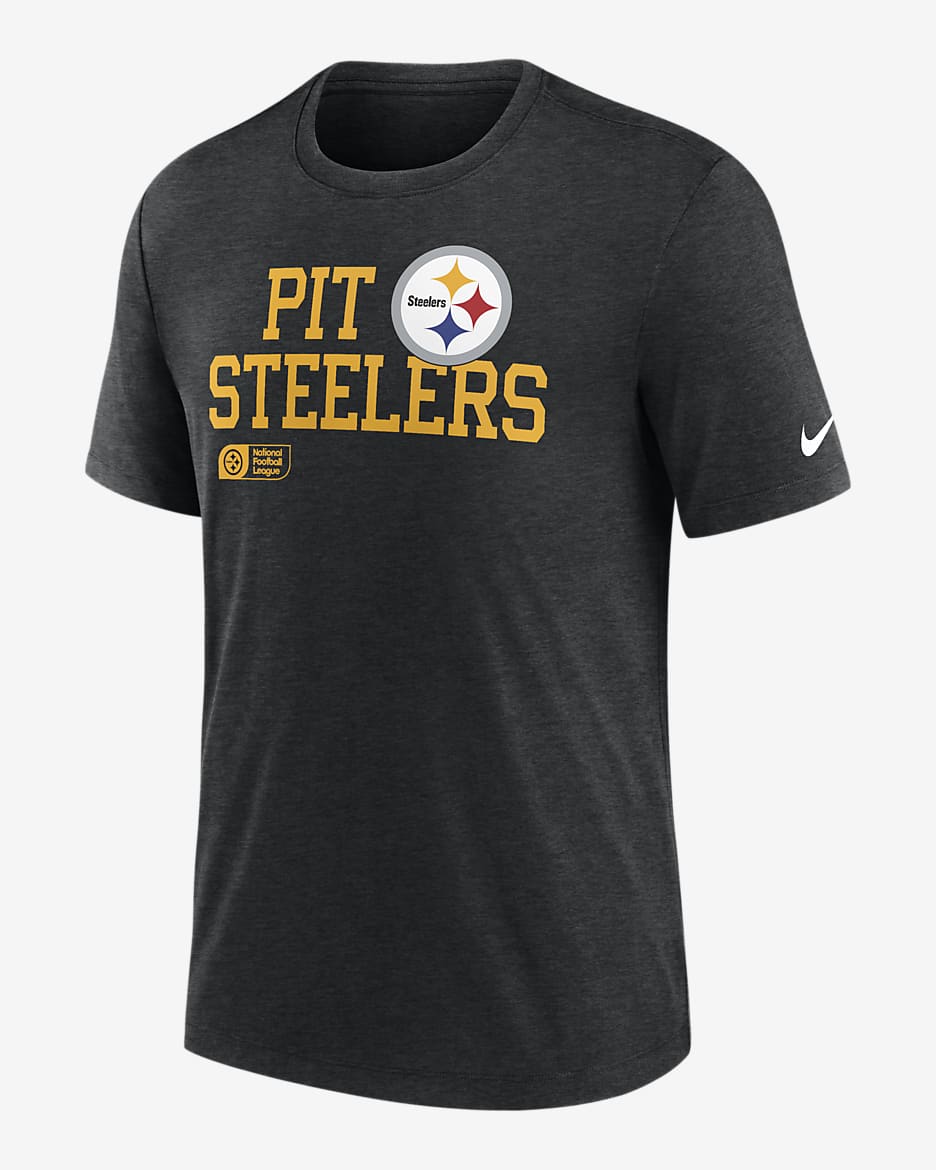 Pittsburgh Steelers Overlap Lockup Men's Nike NFL T-Shirt - Black