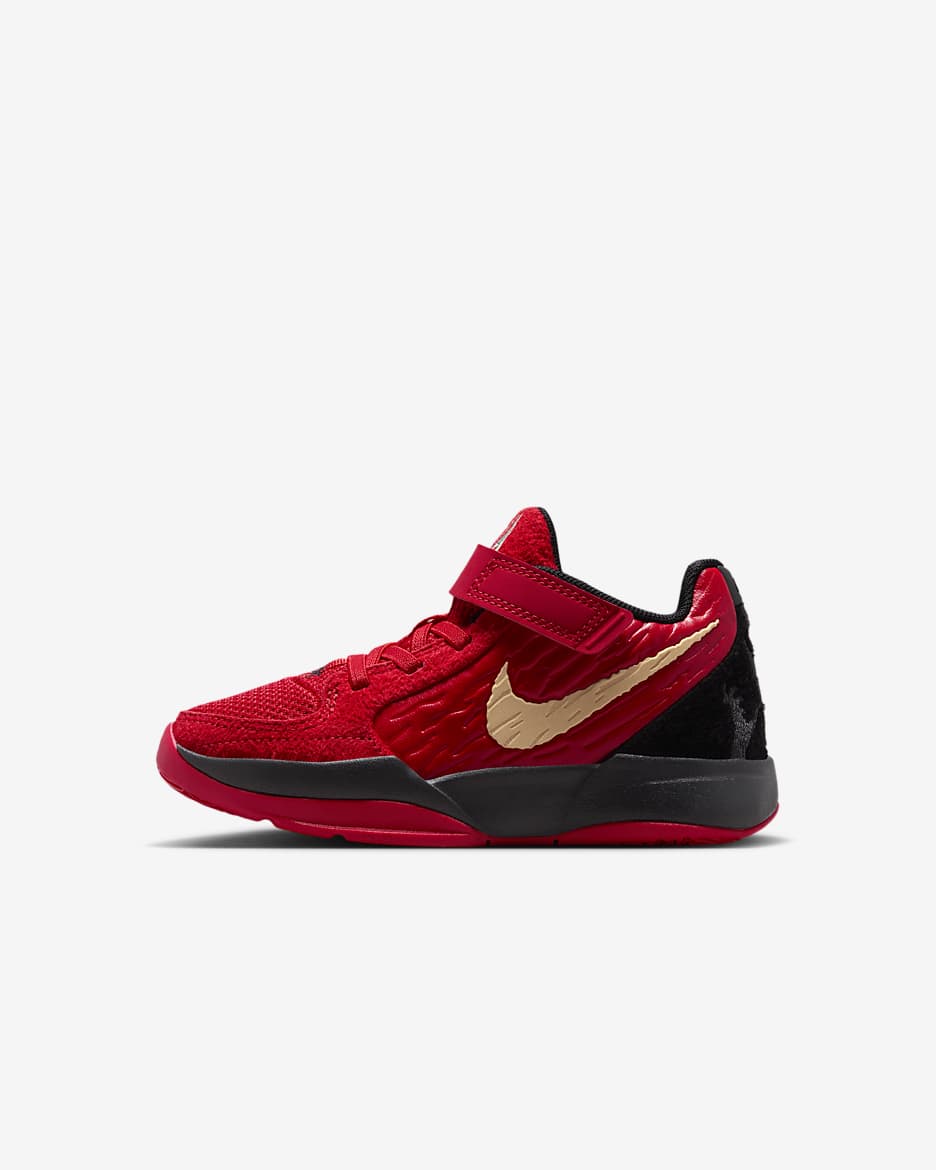 Tenis para niños de preescolar Ja 2 "Nightmare" - Rojo universitario/Negro/Horizonte jade/Oro celestial